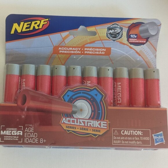 NWT Nerf 10X Mega Accustrike N-Strike Foam Gun Darts Series Age 8+  Refill Pack - Picture 1 of 6